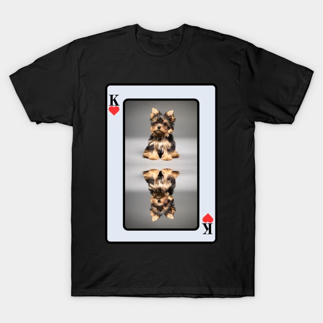 Yorkie King Of Hearts T-Shirt by HighwayForSouls